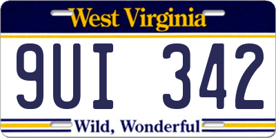 WV license plate 9UI342