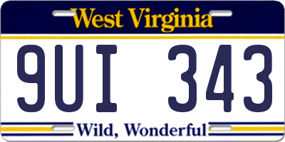 WV license plate 9UI343
