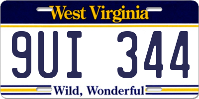 WV license plate 9UI344