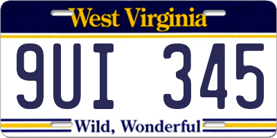 WV license plate 9UI345