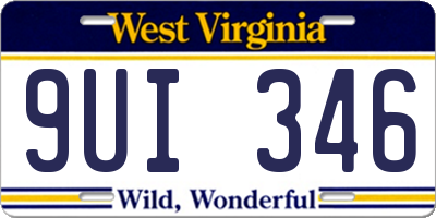 WV license plate 9UI346