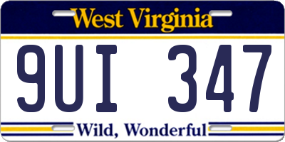 WV license plate 9UI347