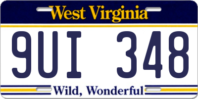 WV license plate 9UI348