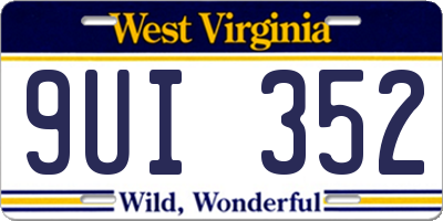 WV license plate 9UI352