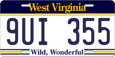 WV license plate 9UI355