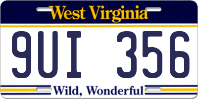 WV license plate 9UI356