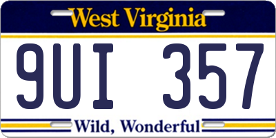 WV license plate 9UI357