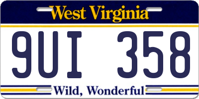 WV license plate 9UI358
