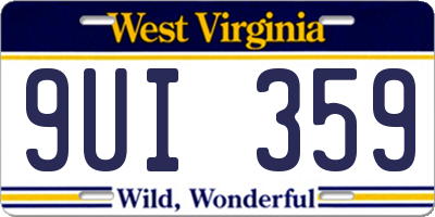WV license plate 9UI359