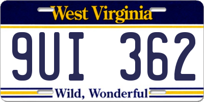 WV license plate 9UI362