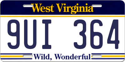 WV license plate 9UI364