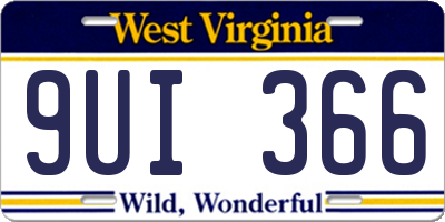 WV license plate 9UI366