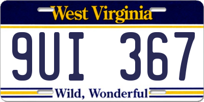 WV license plate 9UI367