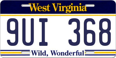 WV license plate 9UI368