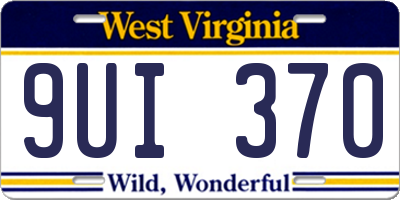 WV license plate 9UI370