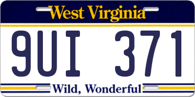 WV license plate 9UI371