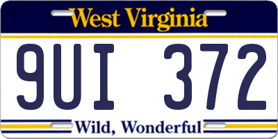 WV license plate 9UI372