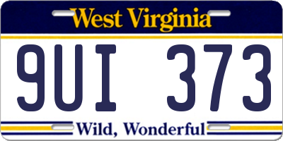 WV license plate 9UI373
