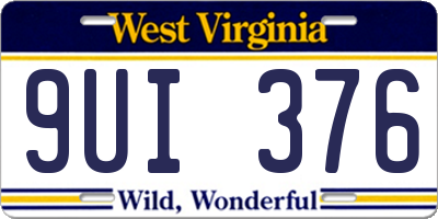 WV license plate 9UI376