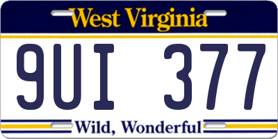 WV license plate 9UI377
