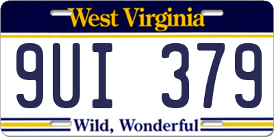 WV license plate 9UI379