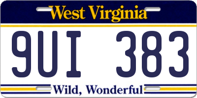 WV license plate 9UI383