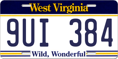 WV license plate 9UI384