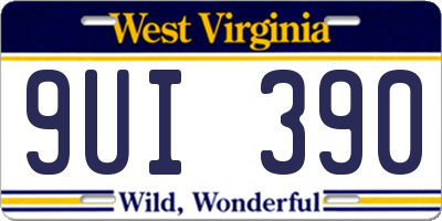 WV license plate 9UI390