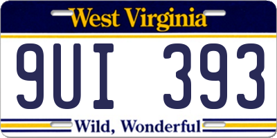 WV license plate 9UI393