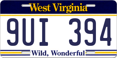 WV license plate 9UI394