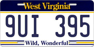 WV license plate 9UI395
