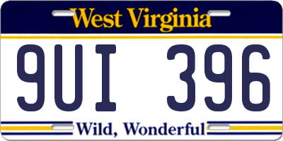 WV license plate 9UI396