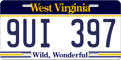 WV license plate 9UI397