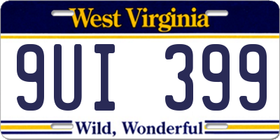 WV license plate 9UI399