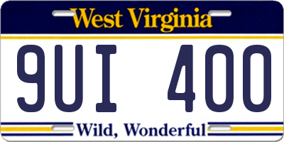 WV license plate 9UI400