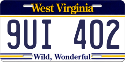 WV license plate 9UI402