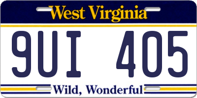 WV license plate 9UI405