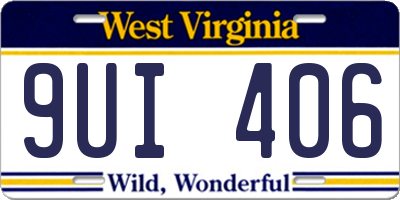 WV license plate 9UI406