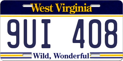 WV license plate 9UI408