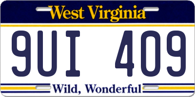 WV license plate 9UI409
