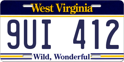 WV license plate 9UI412