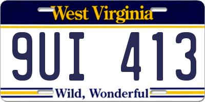 WV license plate 9UI413