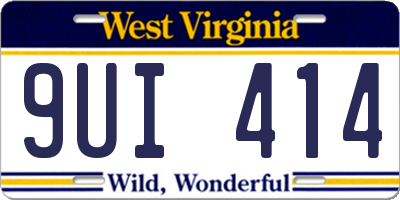 WV license plate 9UI414