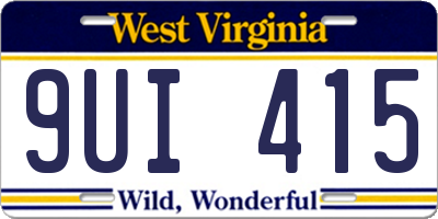 WV license plate 9UI415