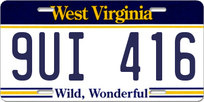 WV license plate 9UI416