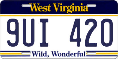 WV license plate 9UI420