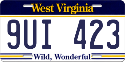 WV license plate 9UI423