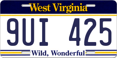 WV license plate 9UI425
