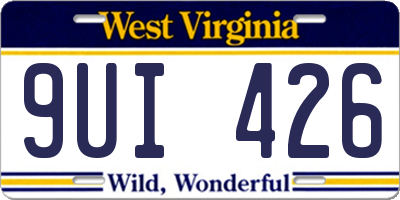 WV license plate 9UI426