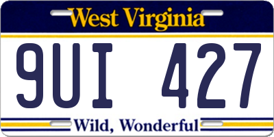 WV license plate 9UI427